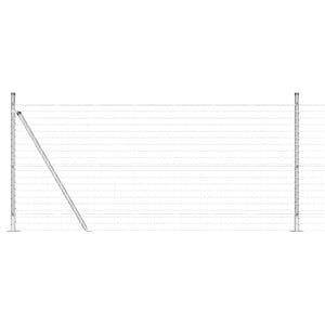 Staket med stolpar Silver 0.8 x 25 m Stål