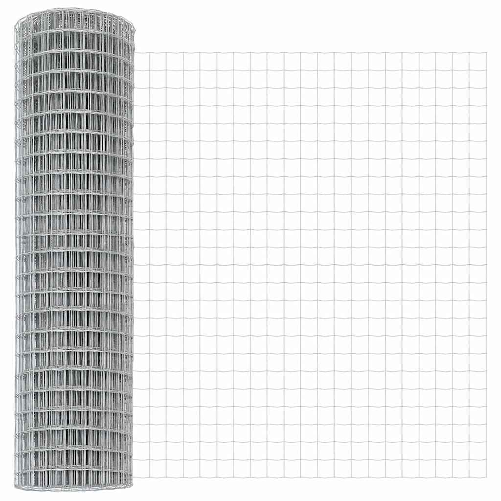 Staket med stolpar Silver 0.8 x 25 m Stål