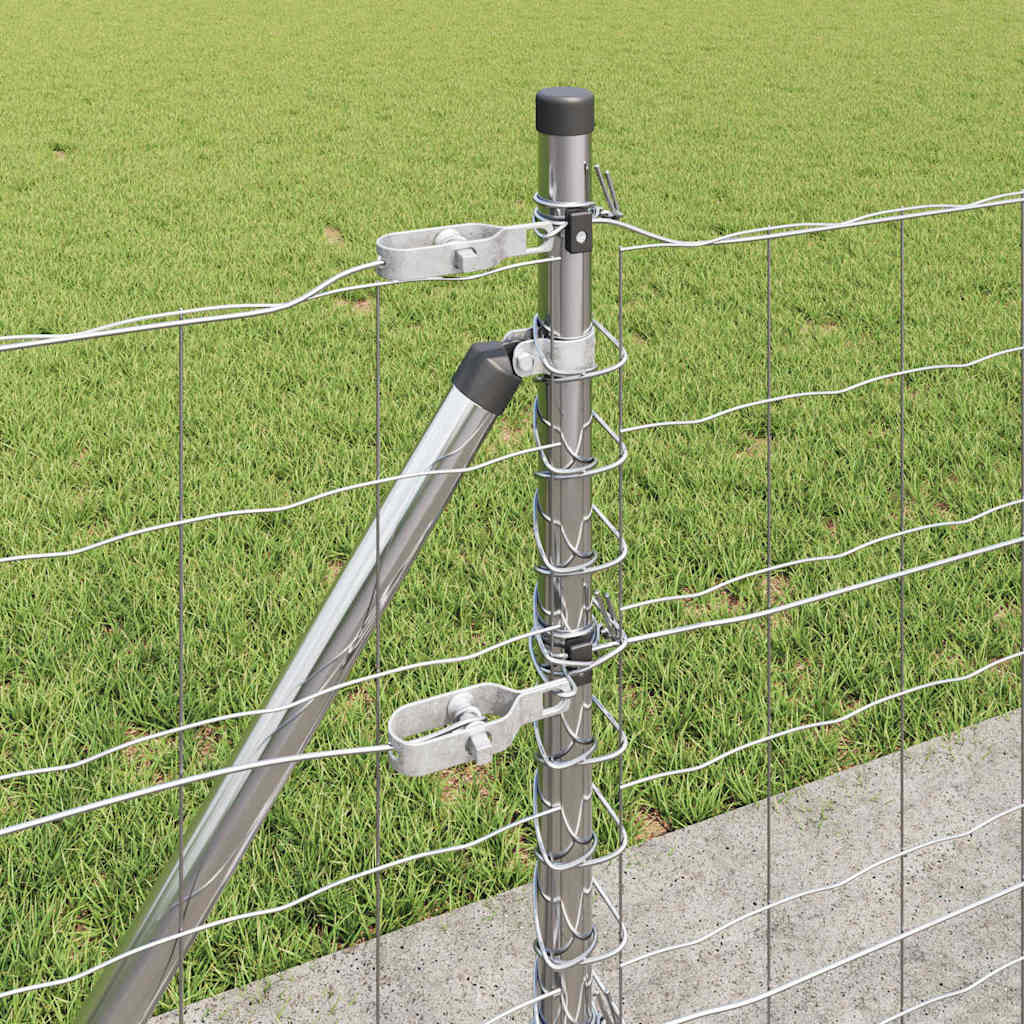 Stängsel med stolpe Silver 0,6 x 25 m Stål