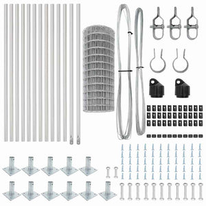 Stängsel med stolpe Silver 0,6 x 25 m Stål