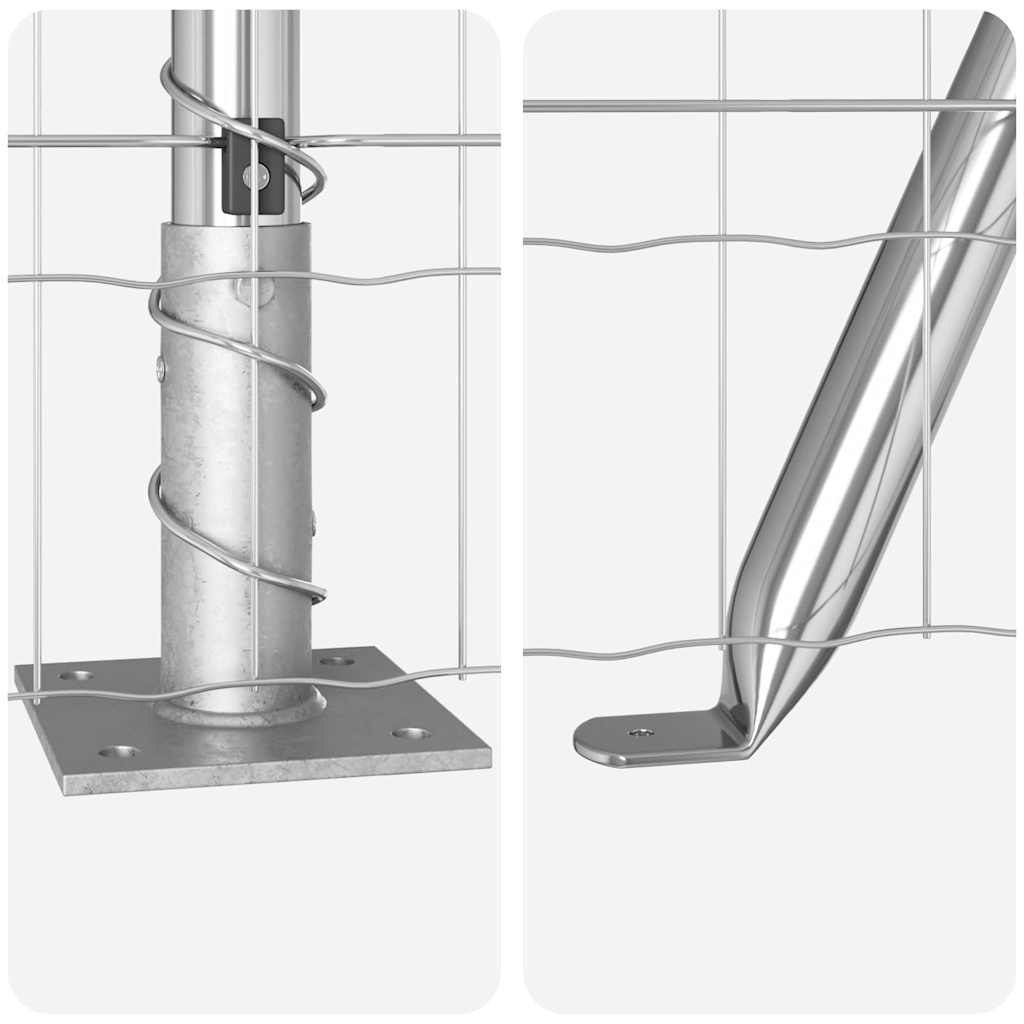Stängsel med stolpe Silver 0,4 x 50 m Stål