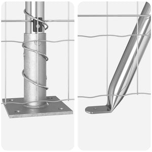 Stängsel med stolpe Silver 0,4 x 50 m Stål