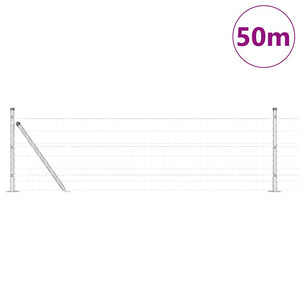 Stängsel med stolpe Silver 0,4 x 50 m Stål