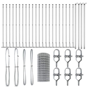 Stängsel med stolpe Silver 0,4 x 50 m Stål