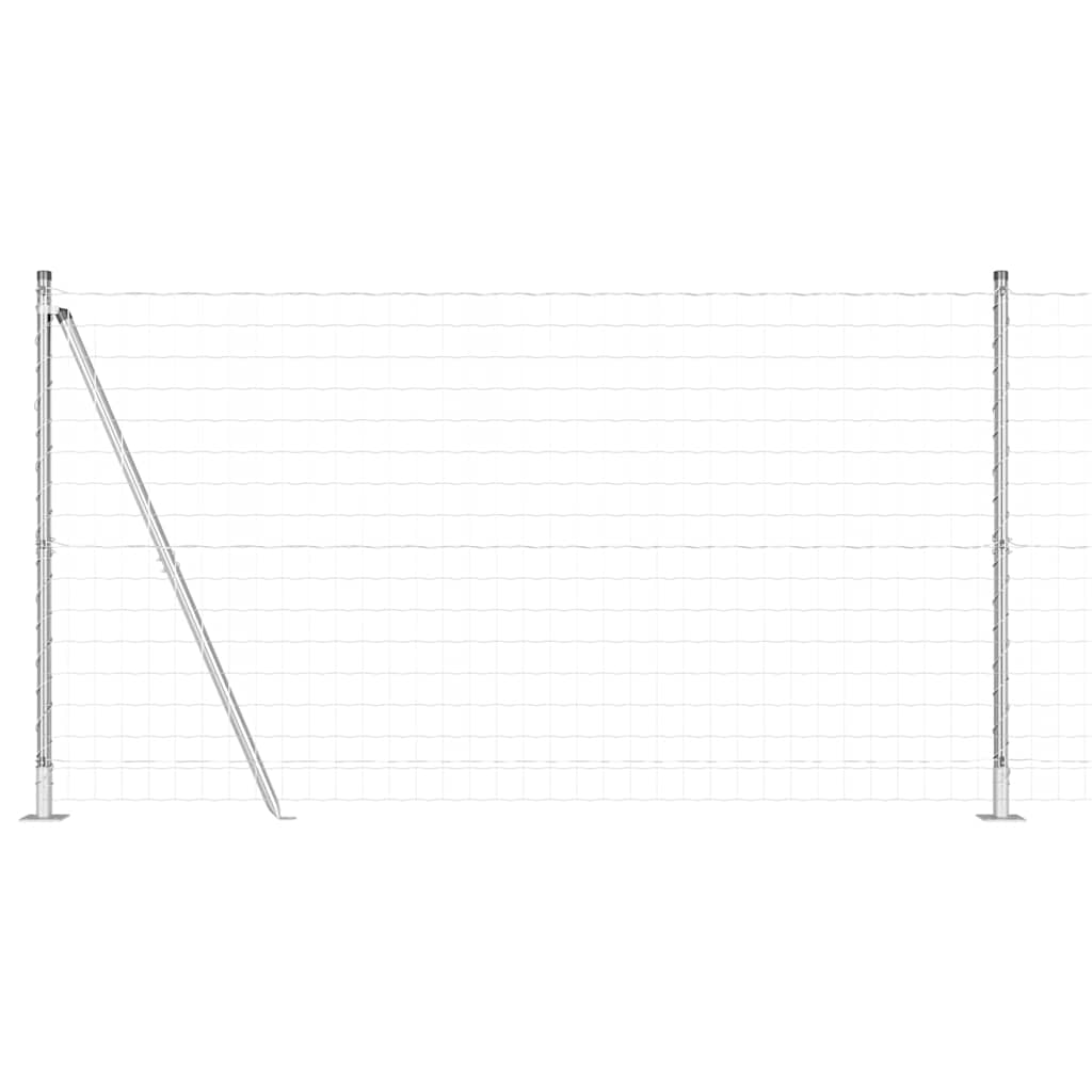 Stängsel med stolpe Silver 1,2 x 10 m Stål