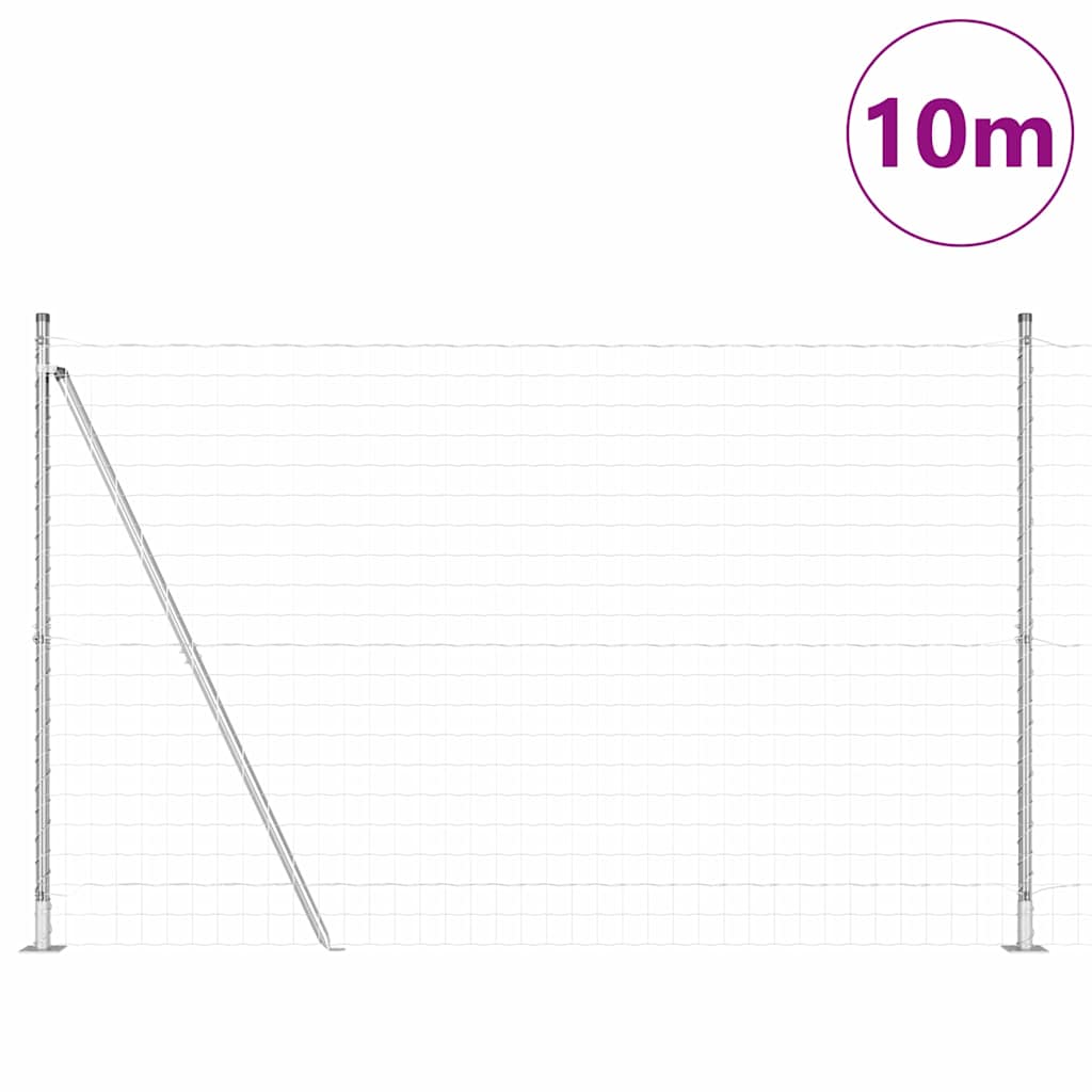 Stängsel med stolpe Silver 1,4 x 10 m Stål
