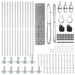 Stängsel med stolpe Silver 0,8 x 25 m Stål