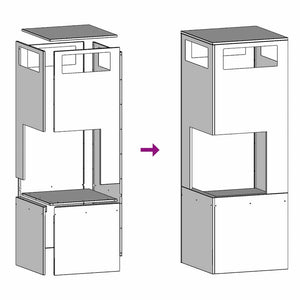 Eldstad Svart 35 x 35 x 100 cm Stål