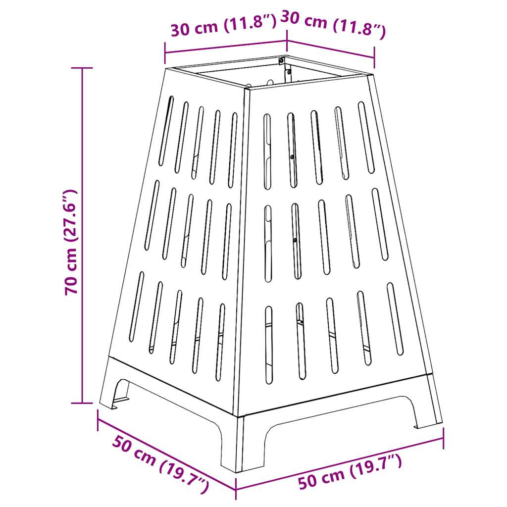 Eldstad Svart 50 x 50 x 70 cm Kallvalsat stål