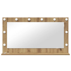 Smink Spegel med LED -remsljus Artisan Ek 100 x 55 x 18 cm