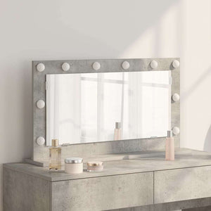 Smink Spegel Betonggrå 80 x 45 x 18 cm Glas och konstruerat trä