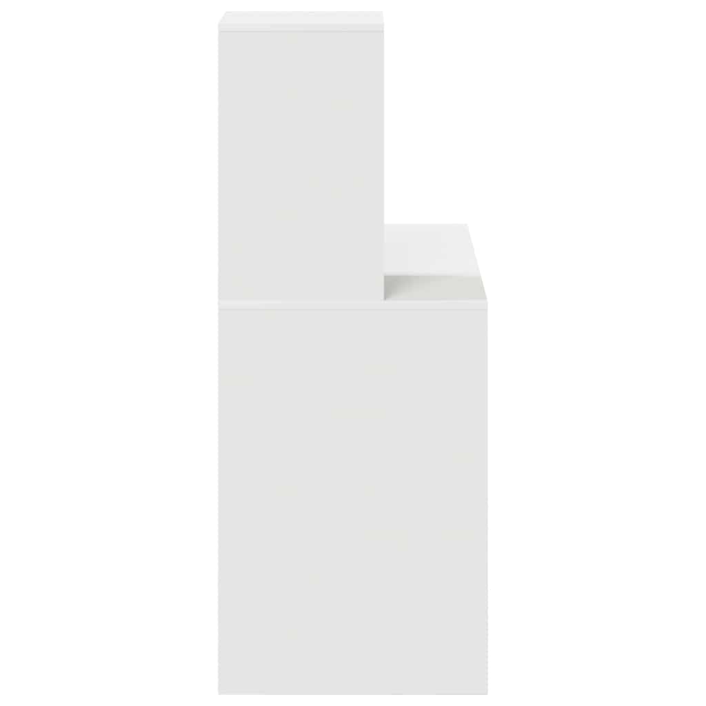 Skrivbord med hylla Vit 102 x 50 x 124 cm Konstruerat trä