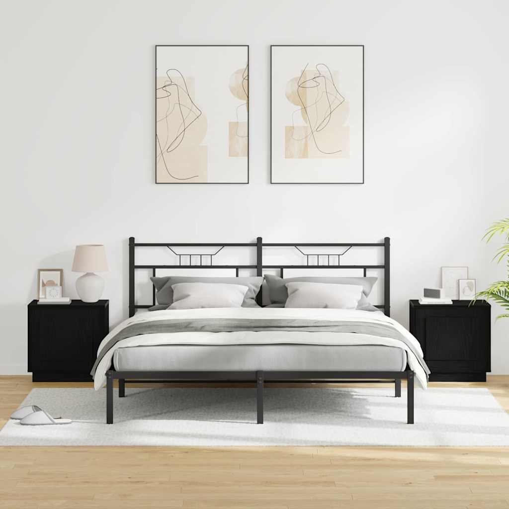 Nattduksbord 2 pcs Svart 44 x 34,5 x 45 cm Konstruerat trä