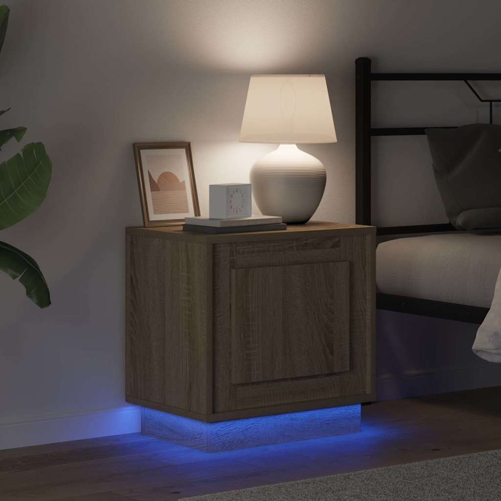 Nattduksbord 2 pcs Sonoma-ek 44 x 34,5 x 45 cm Konstruerat trä