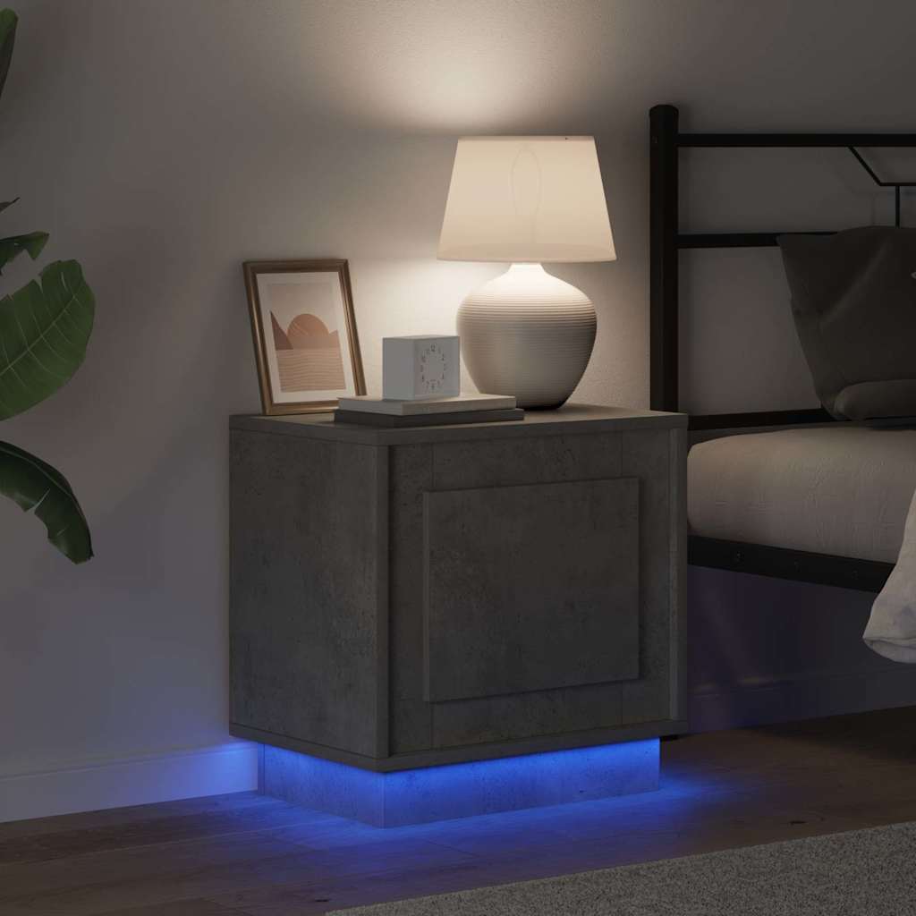 Nattduksbord 2 pcs Betonggrå 44 x 34,5 x 45 cm Konstruerat trä