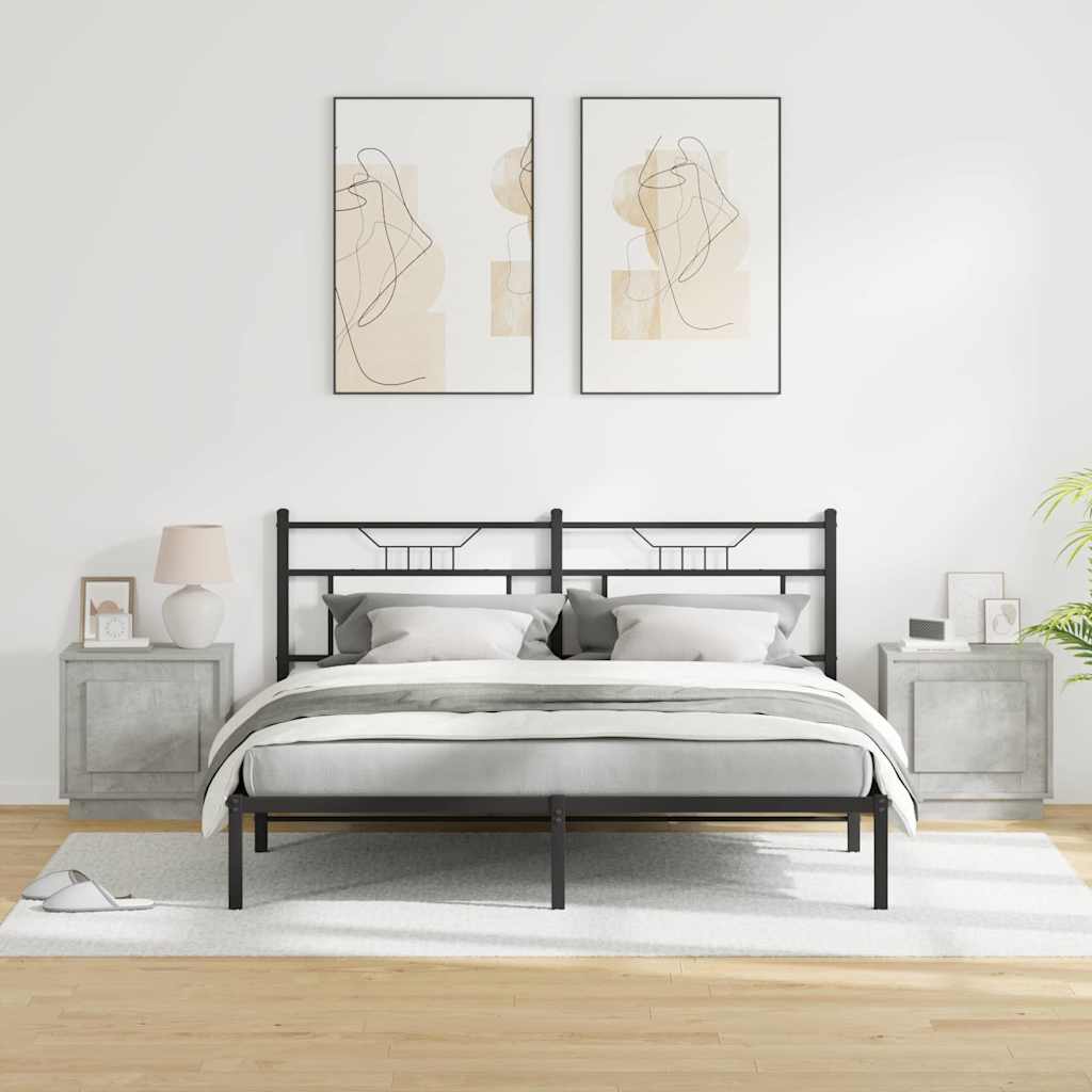 Nattduksbord 2 pcs Betonggrå 44 x 34,5 x 45 cm Konstruerat trä