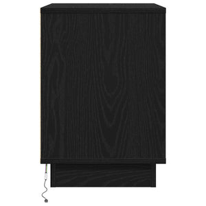 Nattduksbord 2 pcs Svart Ek 50 x 34,5 x 50 cm Konstruerat trä