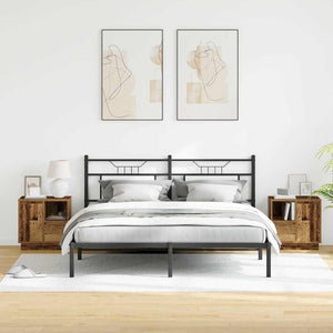 Nattduksbord med låda 2 pcs Gammalt trä 50 x 34,5 x 50 cm