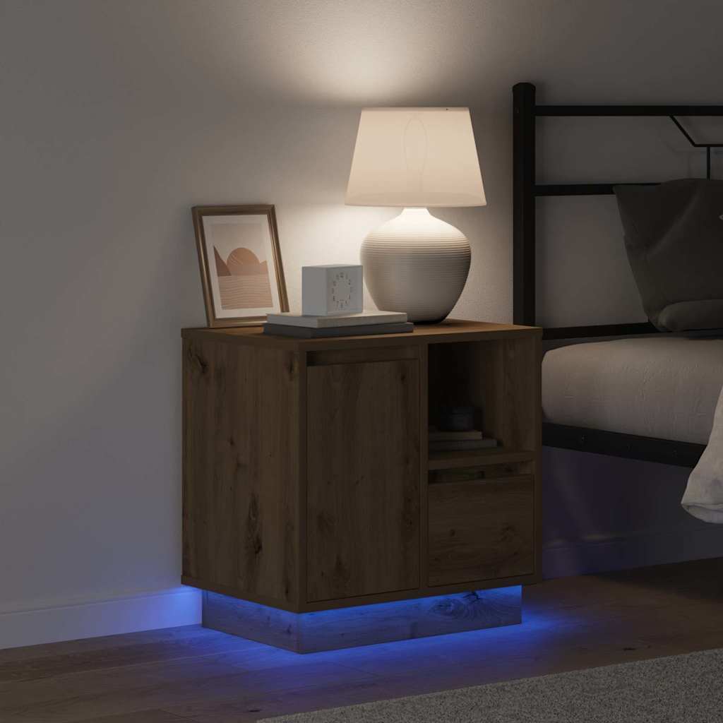 Nattduksbord 2 pcs Artisan Ek 50 x 34,5 x 50 cm Konstruerat trä