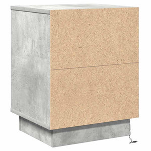 Nattduksbord 2 pcs Betonggrå 39 x 34,5 x 50 cm Konstruerat trä