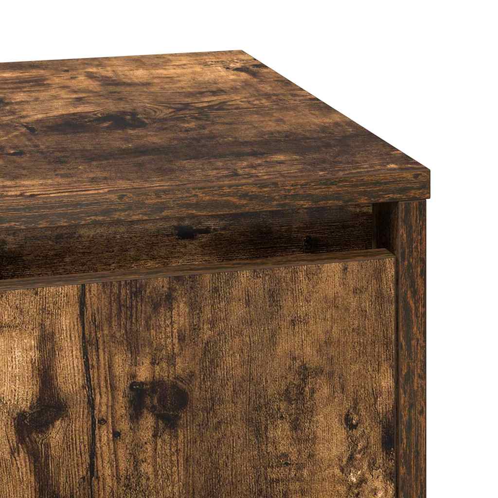 Nattduksbord 2 pcs Rökt ek 39 x 34,5 x 50 cm Konstruerat trä