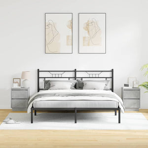 Nattduksbord 2 pcs Betonggrå 39 x 34,5 x 50 cm Konstruerat trä