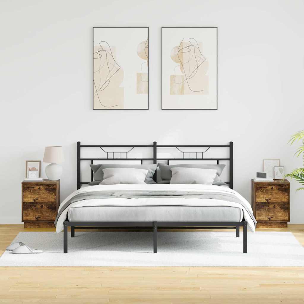 Nattduksbord 2 pcs Rökt ek 39 x 34,5 x 50 cm Konstruerat trä