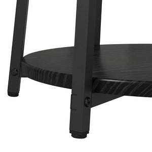 Sidobordsset med hylla 2 pcs Svart Ek