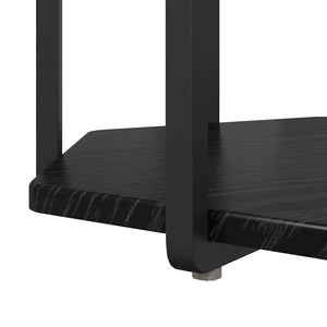 Sidobordsset med hylla 2 pcs Svart Ek