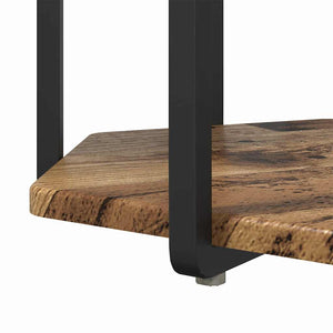 Sidobordsset med hylla 2 pcs Brun