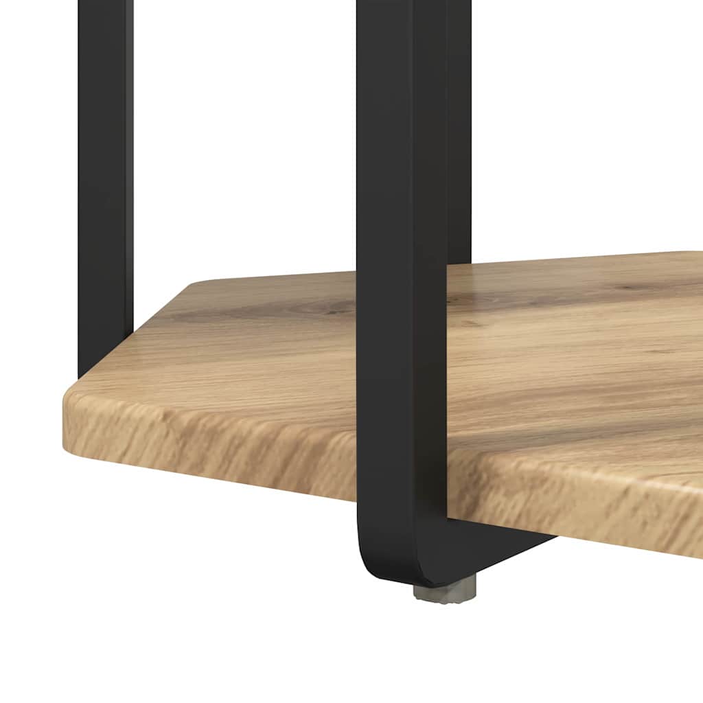 Sidobordsset med hylla 2 pcs Brun