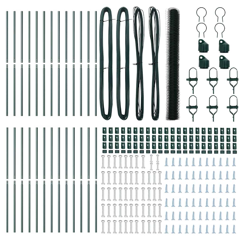 Stängselstolpe Grön 50 x 1,5 m (36 mm maskor) Stål och PVC