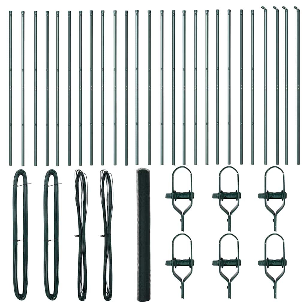 Stängselstolpe Grön 50 x 1,6 m (25 mm nät) Stål och PVC