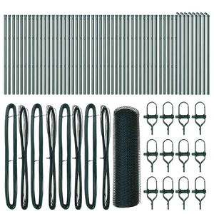 Stängselstolpe Grön 100 x 0,4 m (13 mm nät) Stål och PVC