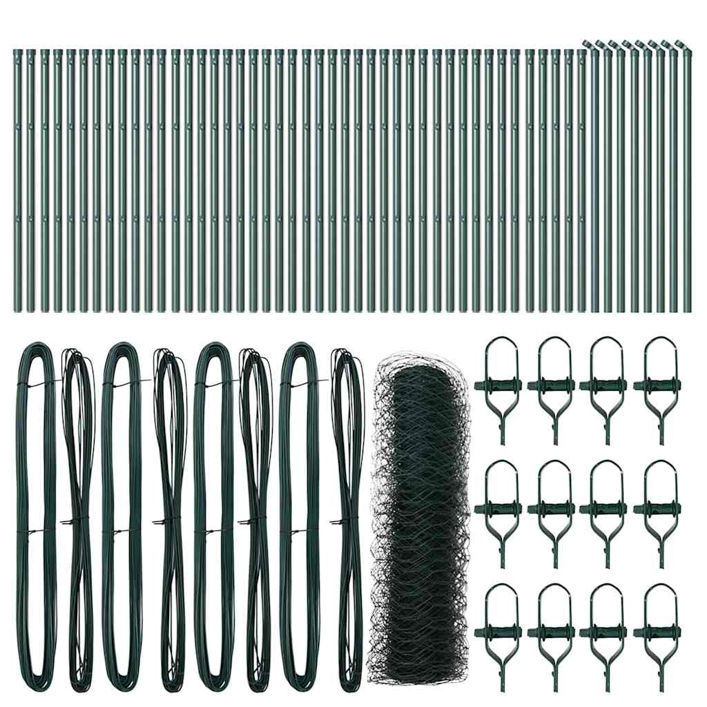 Stängselstolpe Grön 100 x 0,6 m (36 mm nät) Stål och PVC