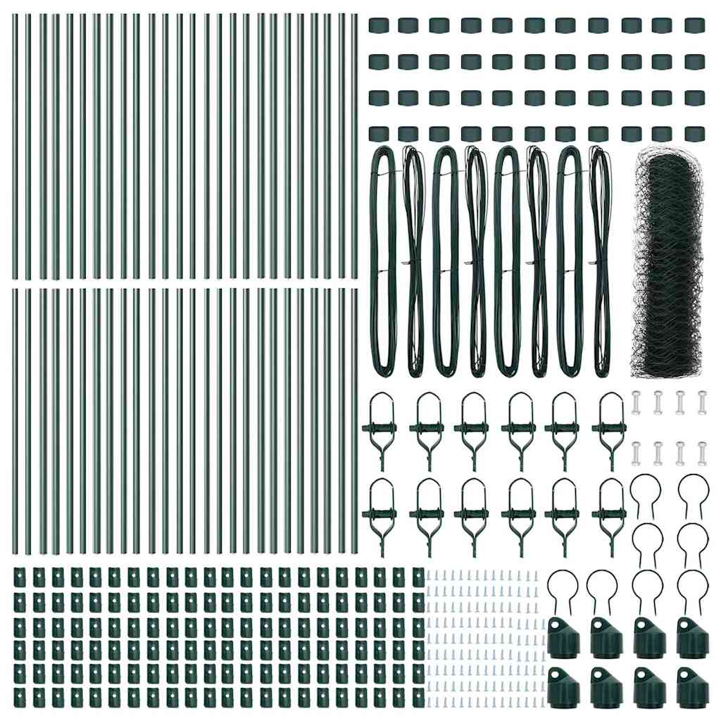 Stängselstolpe Grön 100 x 0,6 m (36 mm nät) Stål och PVC