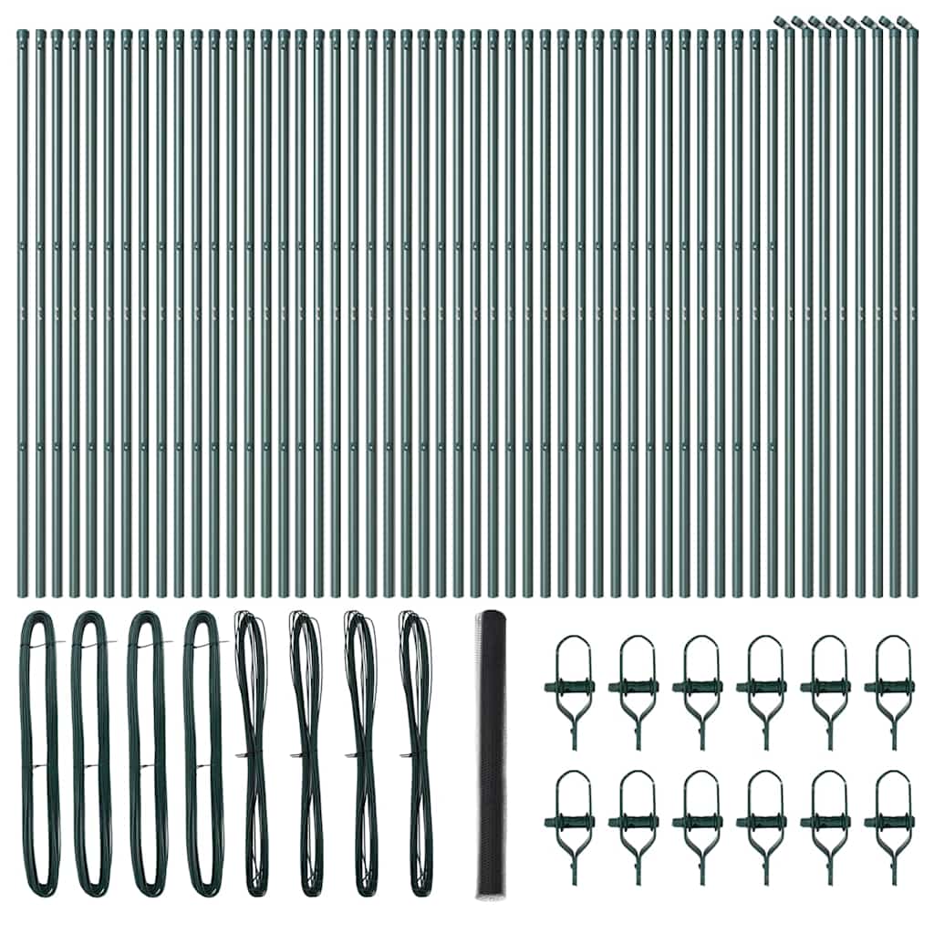 Stängselstolpe Grå 100 x 1,5 m (50 mm nät) Stål och PVC