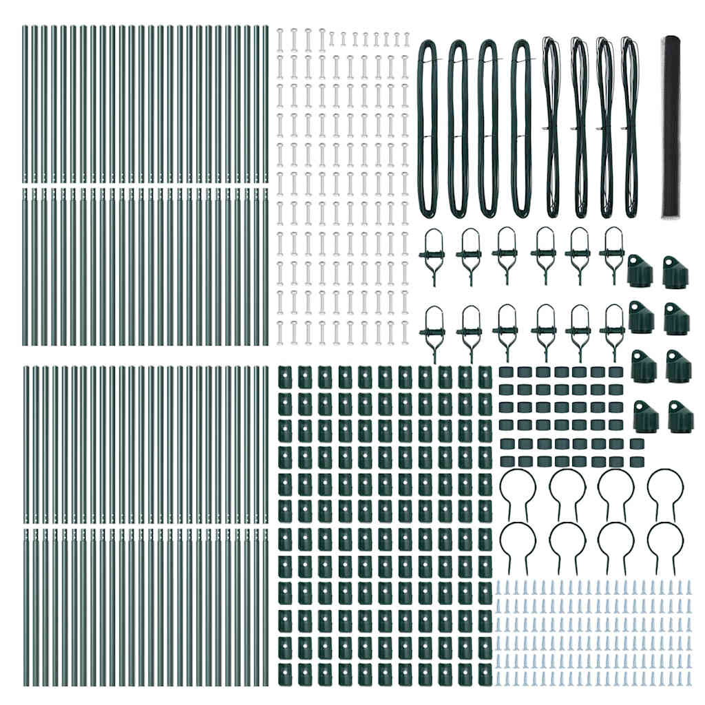 Stängselstolpe Grå 100 x 1,5 m (50 mm nät) Stål och PVC