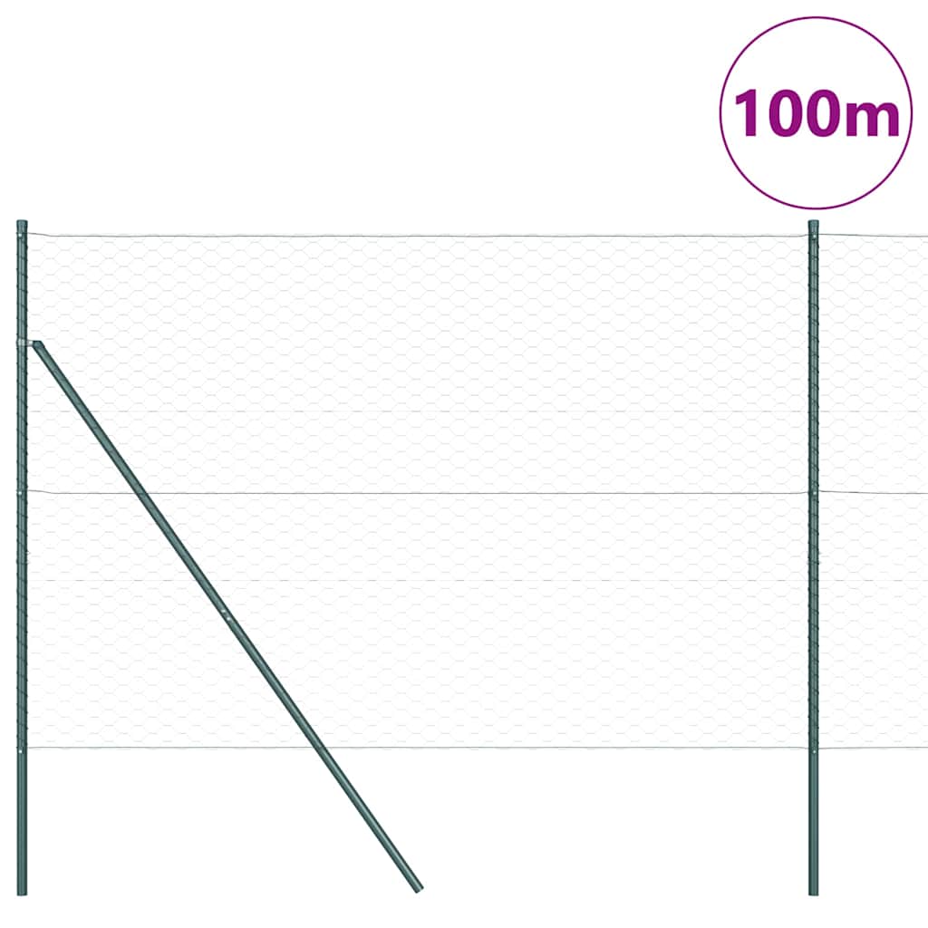 Stängselstolpe Grå 100 x 1,5 m (50 mm nät) Stål och PVC