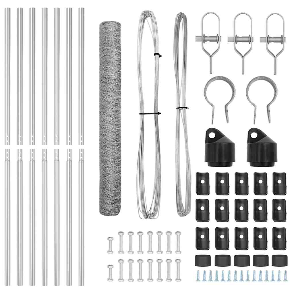 Stängselstolpe Silver 10 x 1,4 m (36 mm maskor) Stål