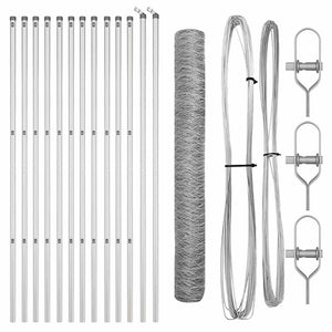 Staket med stolpar Silver 1 x 25 m PVC-belagd stål