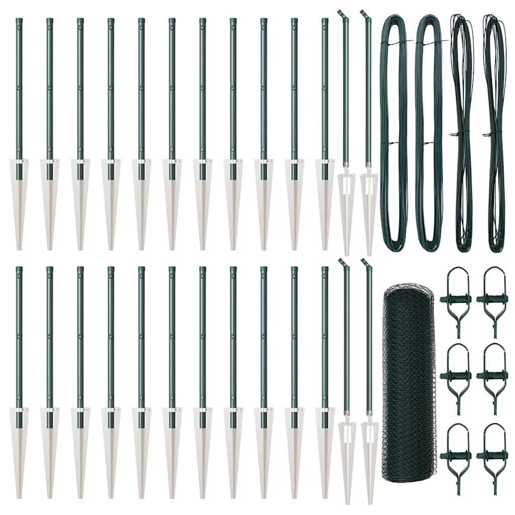 Stängselstolpe Grön 50 x 0,8 m (25 mm nät) Stål och PVC