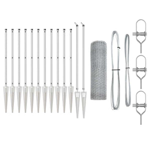 Stängselstolpe Silver 25 x 0,4 m (25 mm nät) Stål