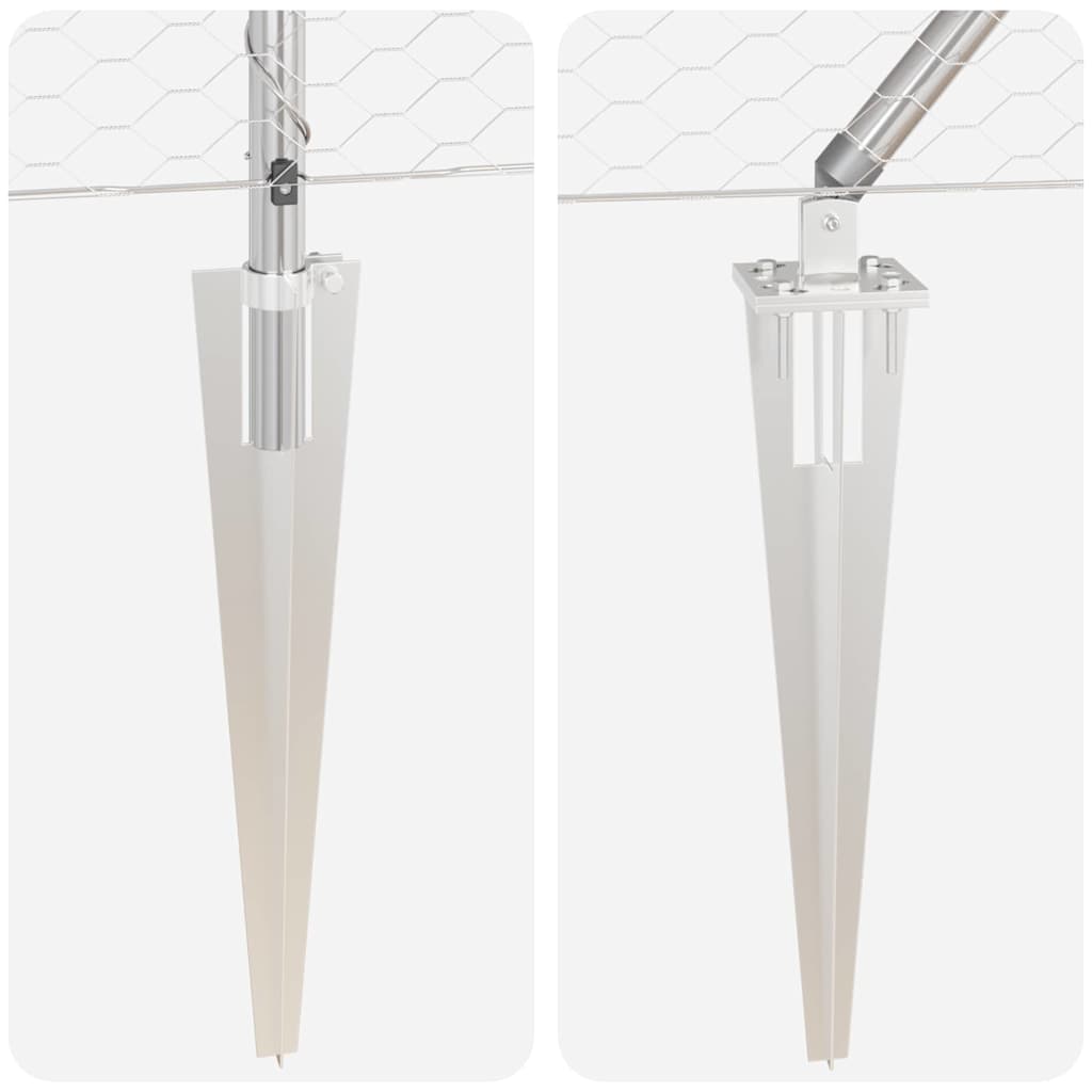 Stängselstolpe Silver 25 x 1 m (36 mm nät) Stål