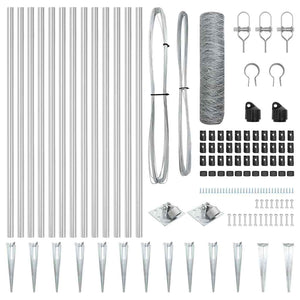 Stängselstolpe Silver 25 x 1 m (36 mm nät) Stål
