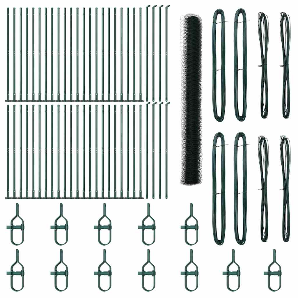 Stängselstolpe Grön 100 x 1,5 m (36 mm nät) Stål och PVC