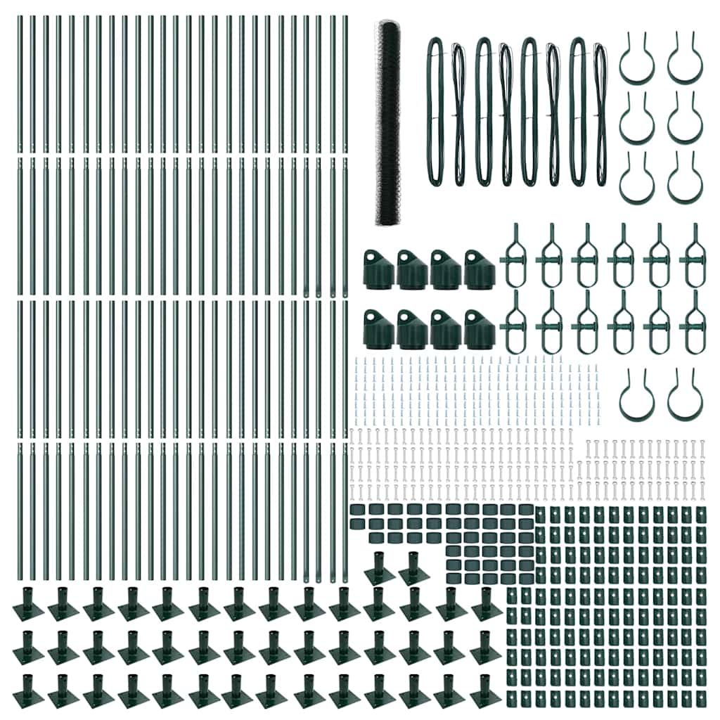 Stängselstolpe Grön 100 x 1,5 m (36 mm nät) Stål och PVC