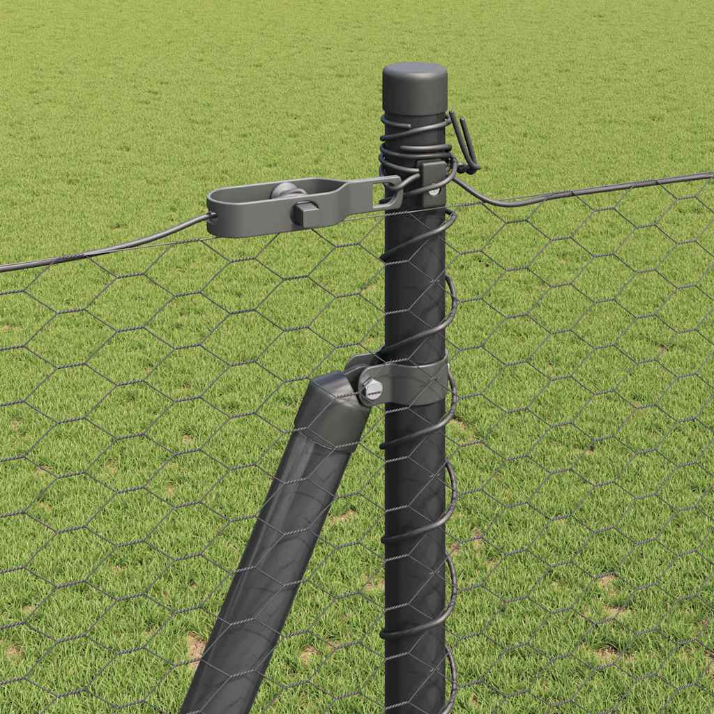 Stängselstolpe Grå 50 x 1,6 m (25 mm nät) Stål och PVC
