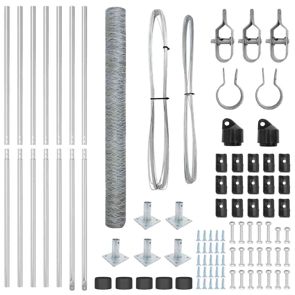 Stängselstolpe Silver 10 x 1,6 m (50 mm nät) Stål