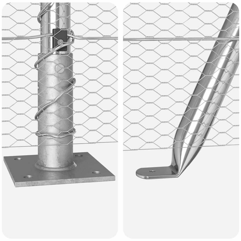 Stängselstolpe Silver 25 x 1 m (13 mm nät) Stål